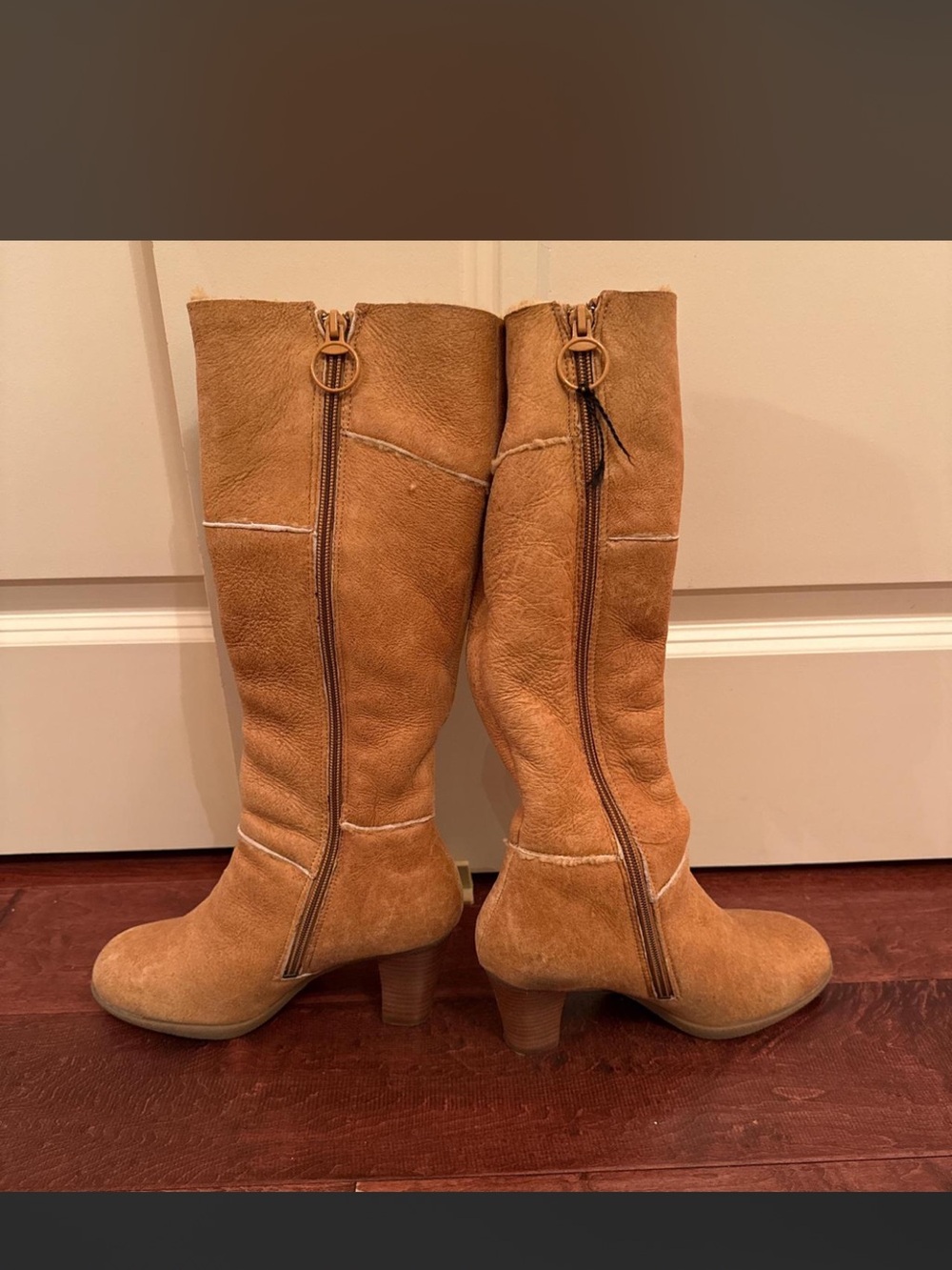 Frye Women’s Knee-High Suede Boots in Tan/Cognac - Picture 3 of 3